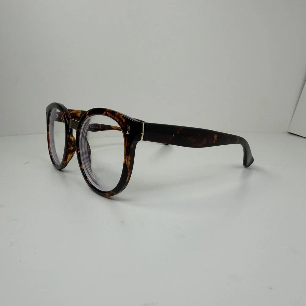 Firmoo M181102 Tortoise Brown Round Eyeglasses Gold Bridge TR Frame 53-22-151